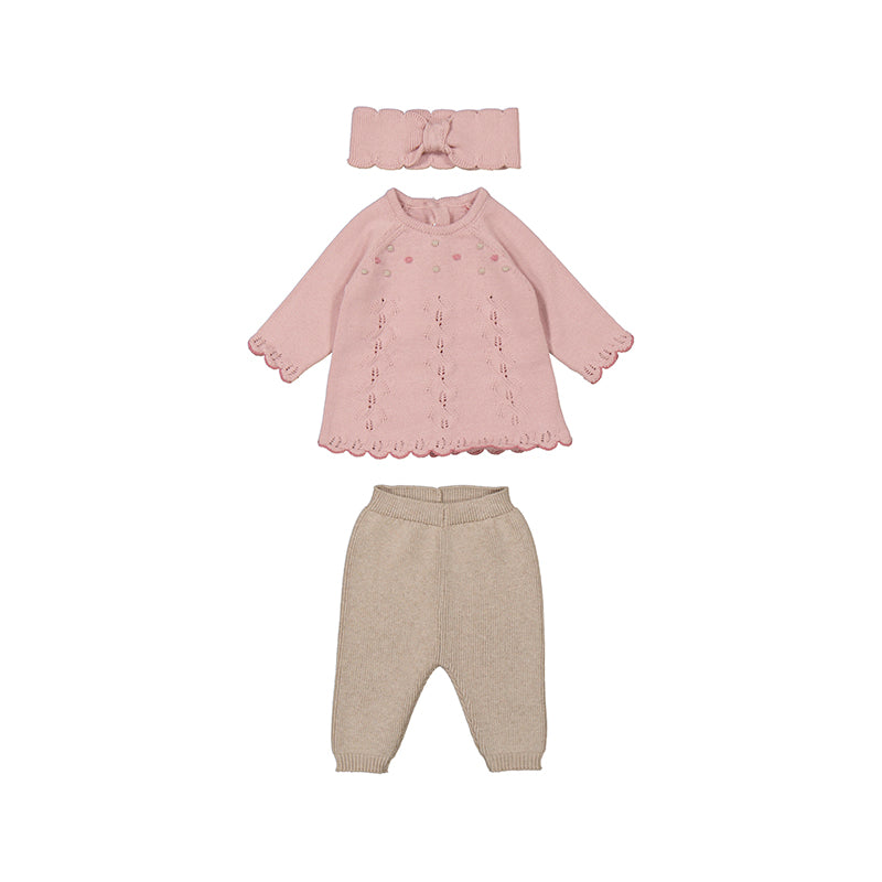 Pink/Walnut Knit Set by Mayoral