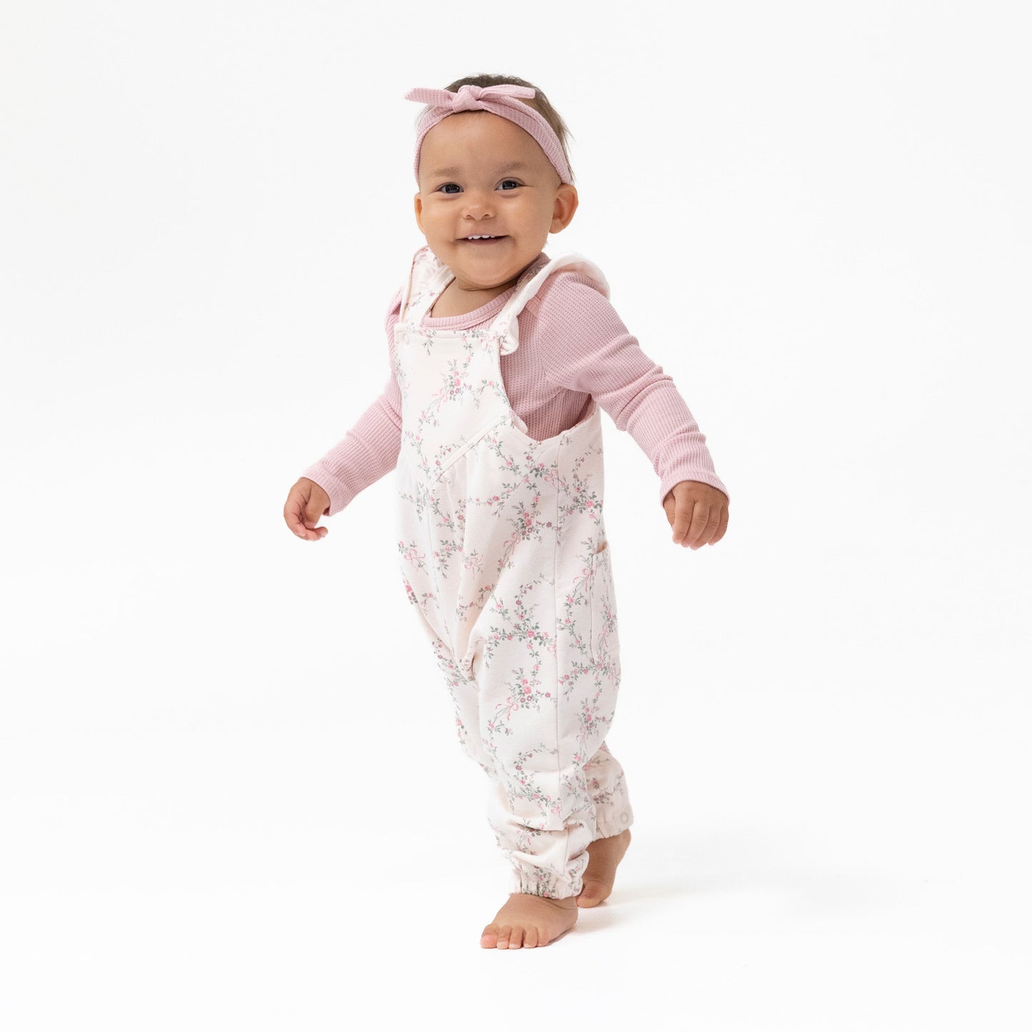 Antoinette Floral French Terry Overalls by Angel Dear