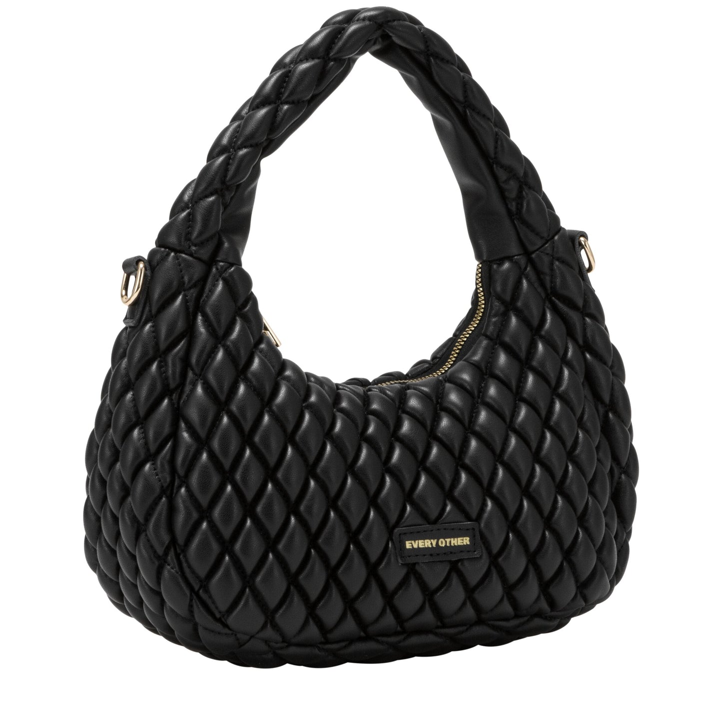 Quilted Grab/Cross Body Bag - Black