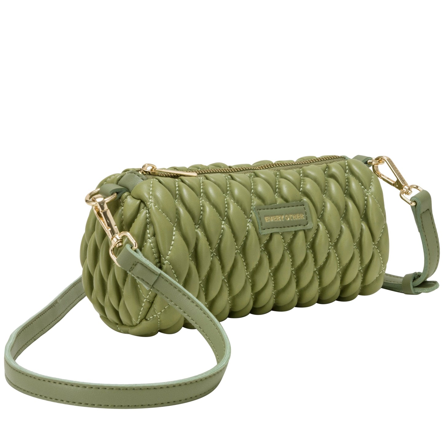 Quilted Barrel Bag - Olive