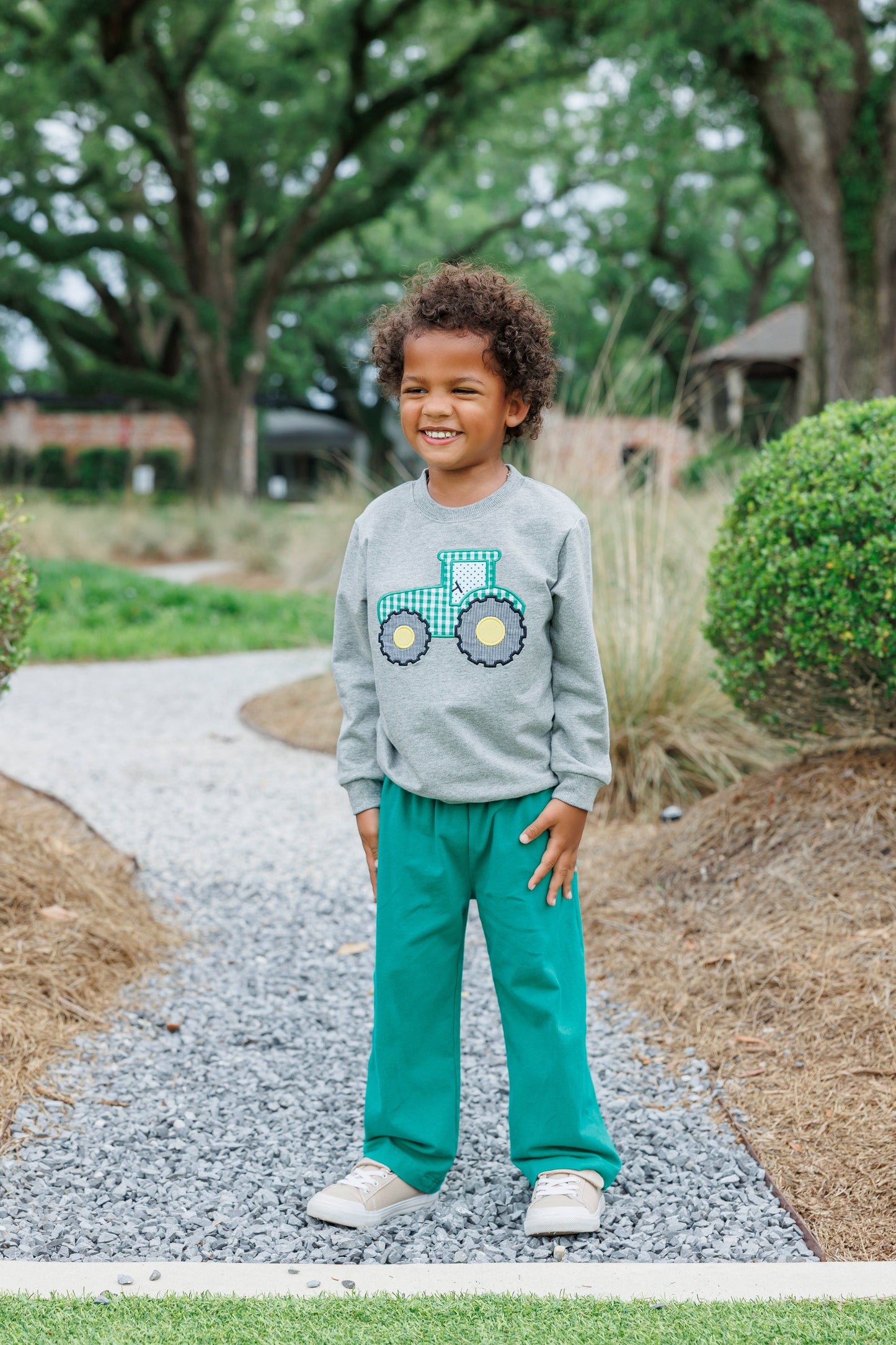 French Terry Pullover - Tractor by Trotter Street Kids
