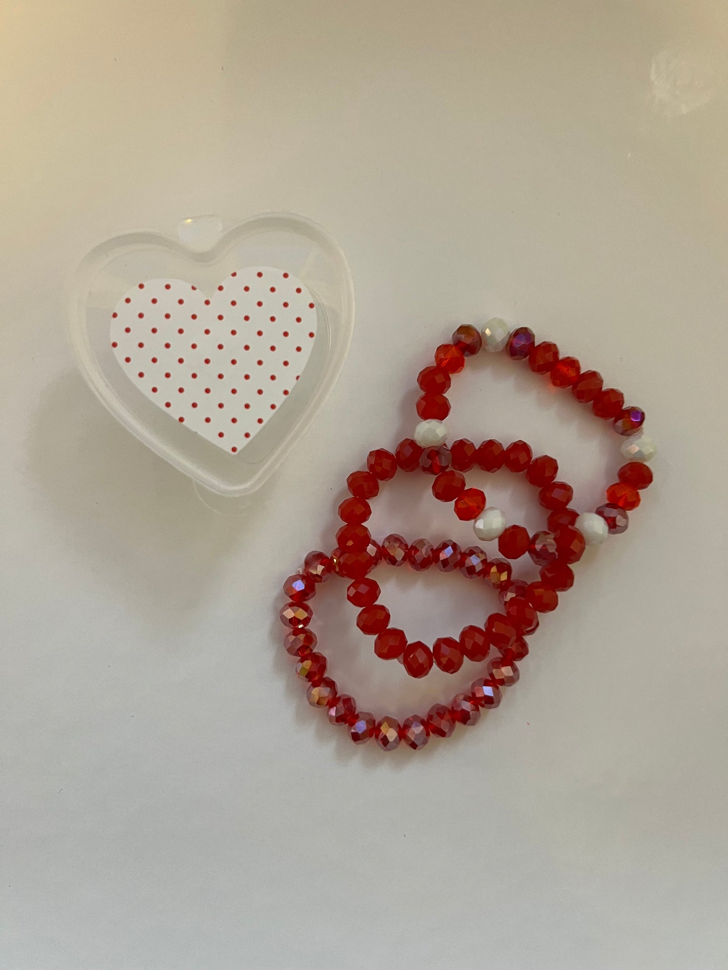 Valentine Heart Bracelets - Red Tones