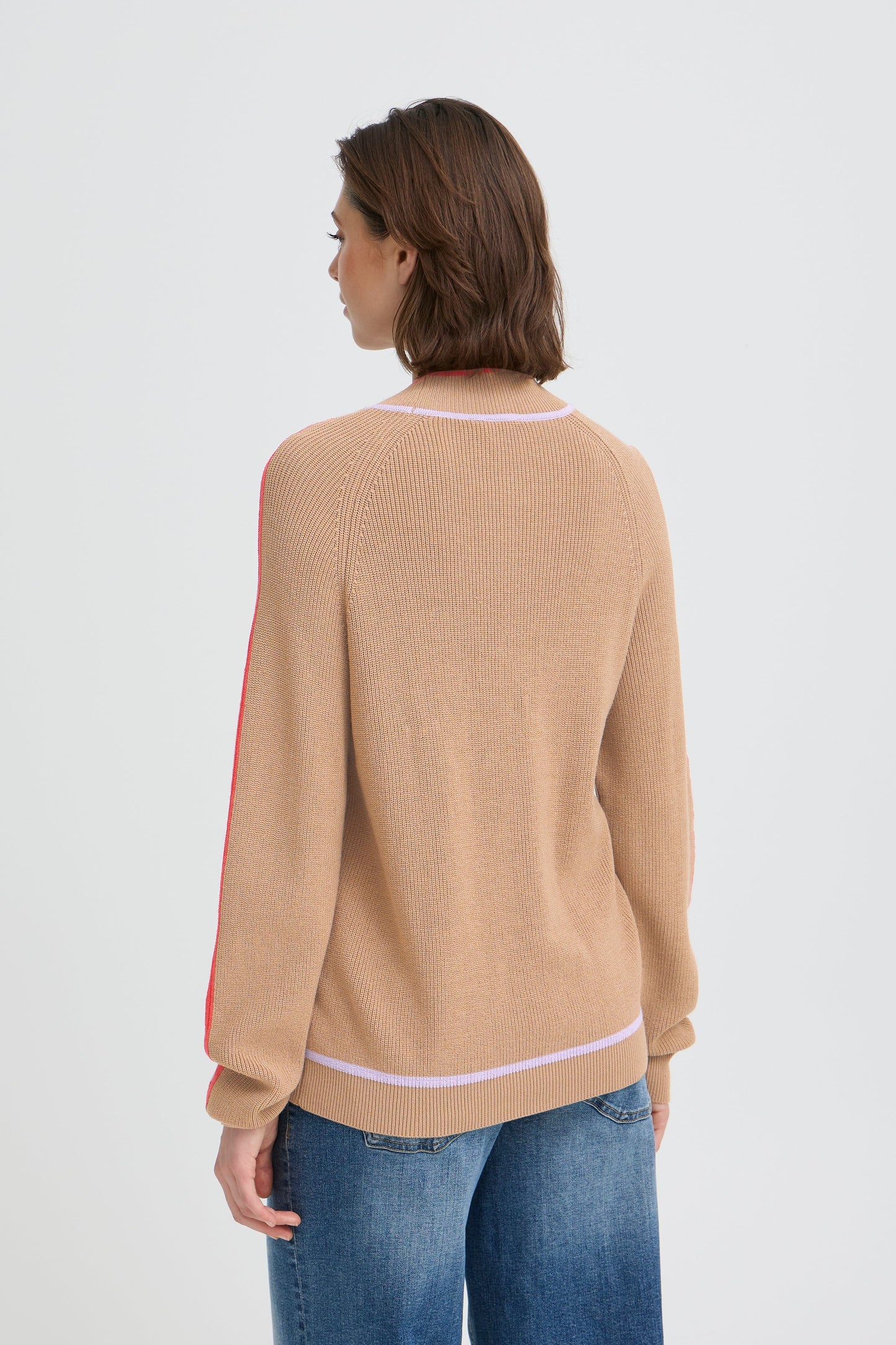 Ihboston Knit - Beige with Multi Edging