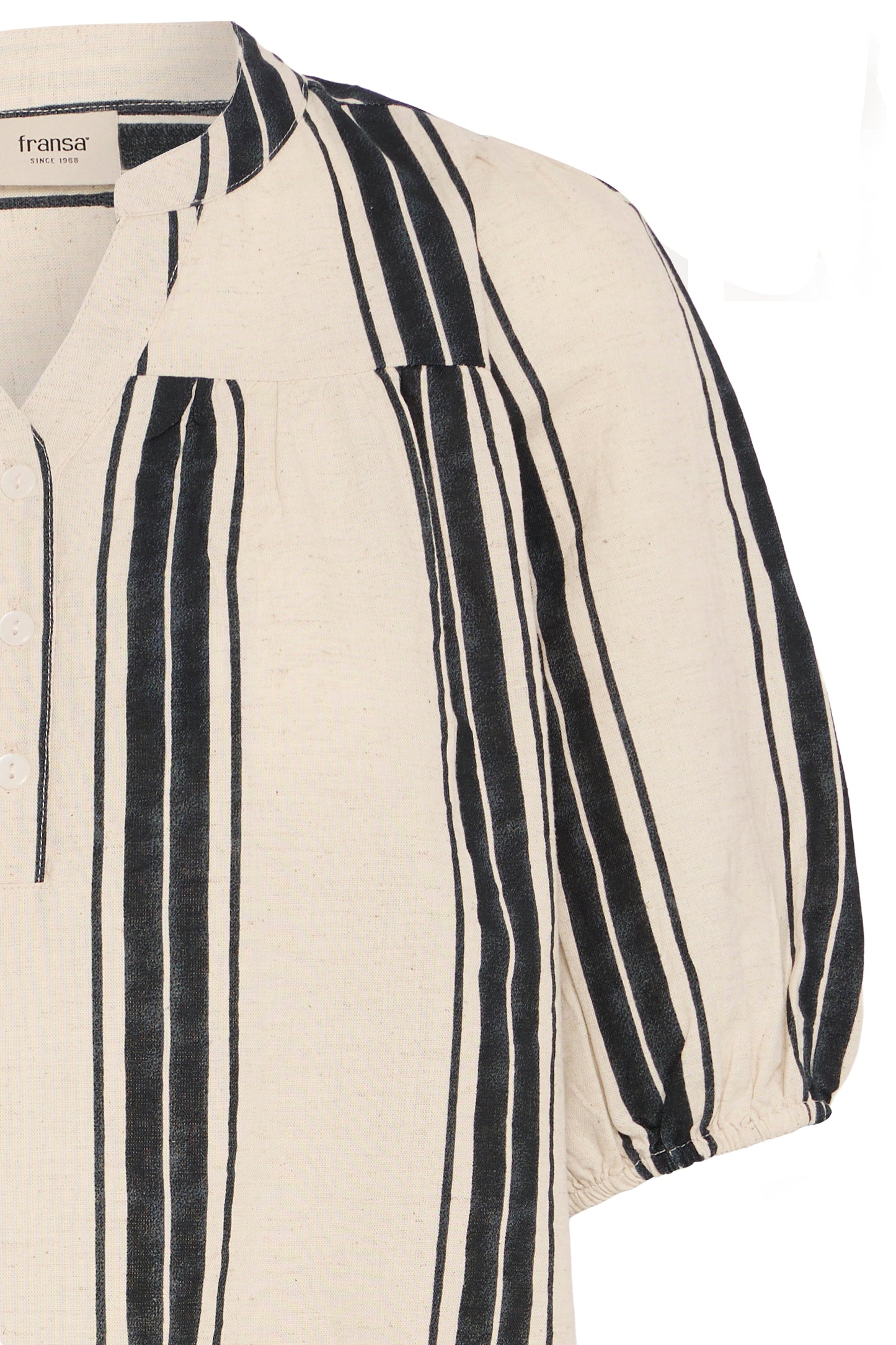 Frmaddie Blouse - Cream Black Wide Stripe