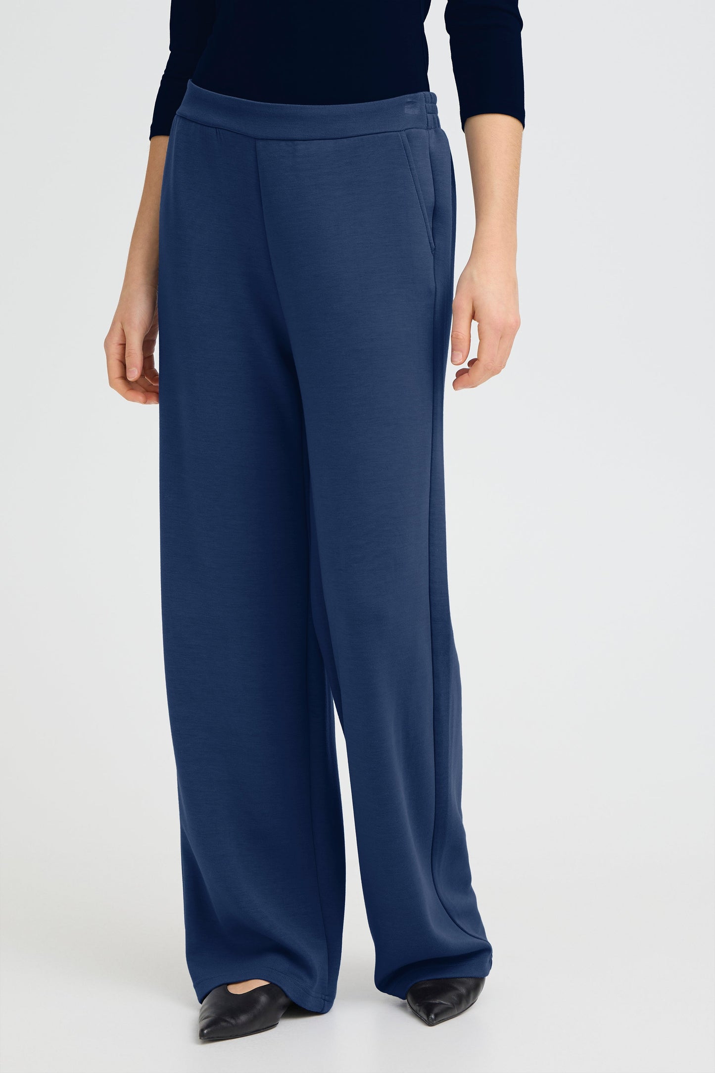 Fraurora Pants - Navy Wide Trouser