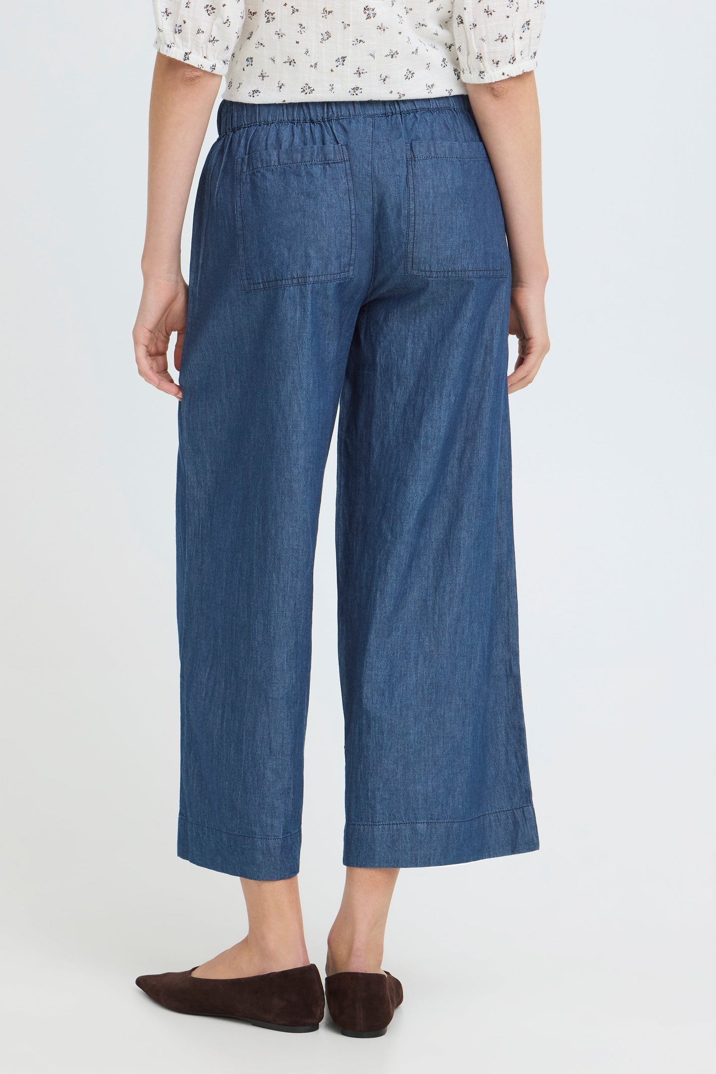 Frlarissa Trousers - Mid Blue Denim Wide Leg Trousers