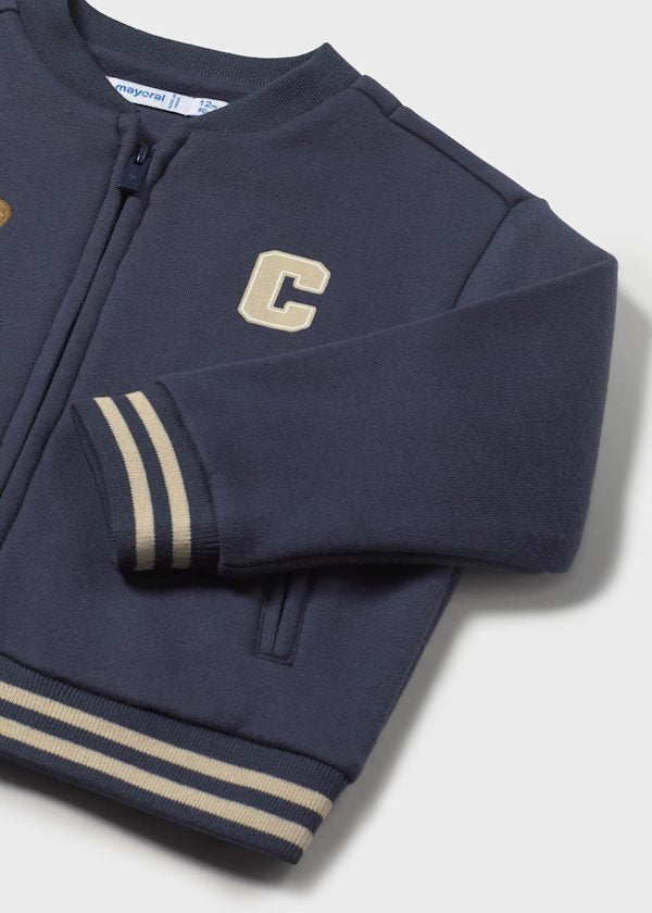 Navy Zip Up Knit Cardigan by Mayoral