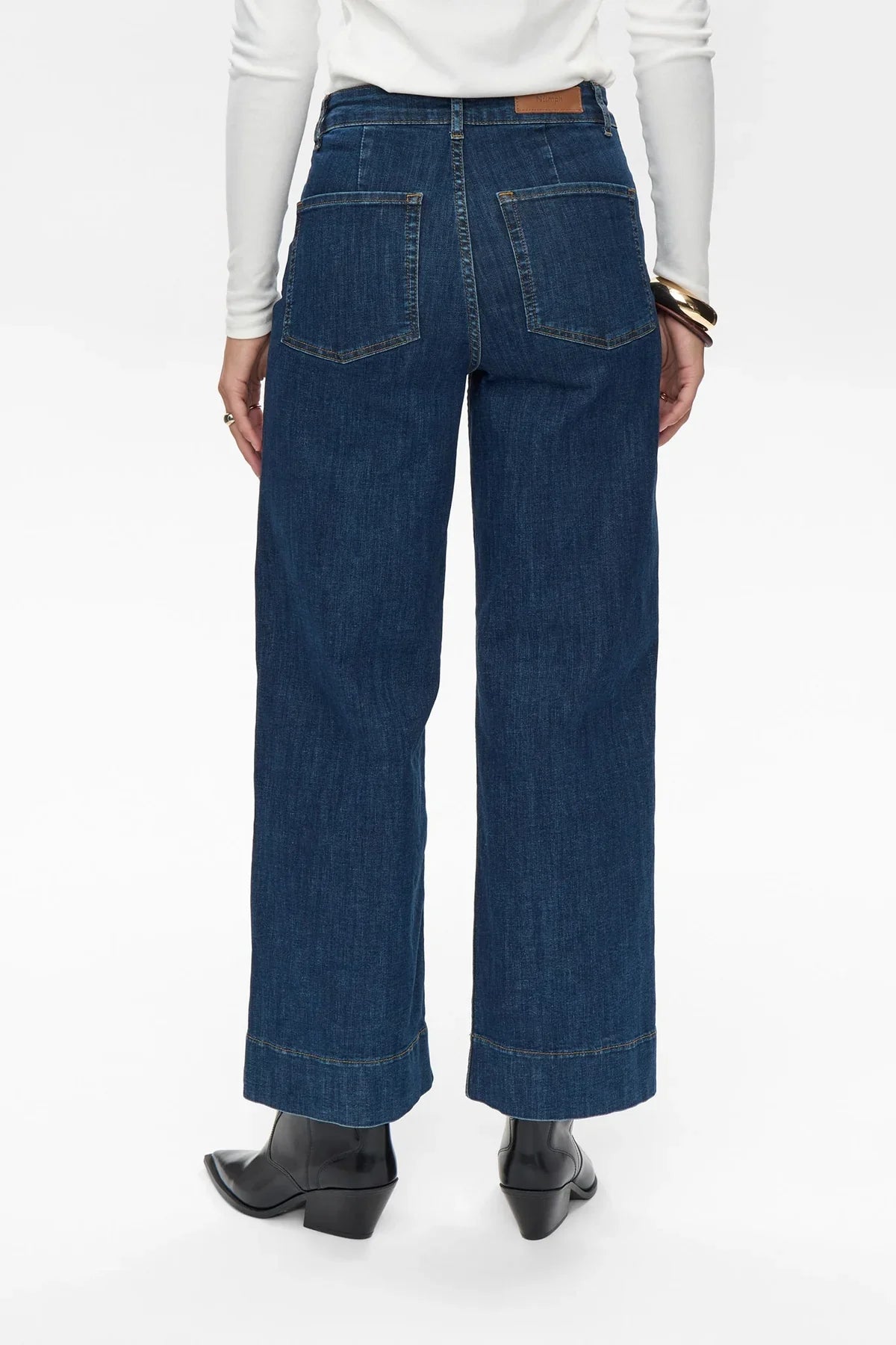 NUPARIS CROPPED JEANS - DARK BLUE - Dark Blue Denim