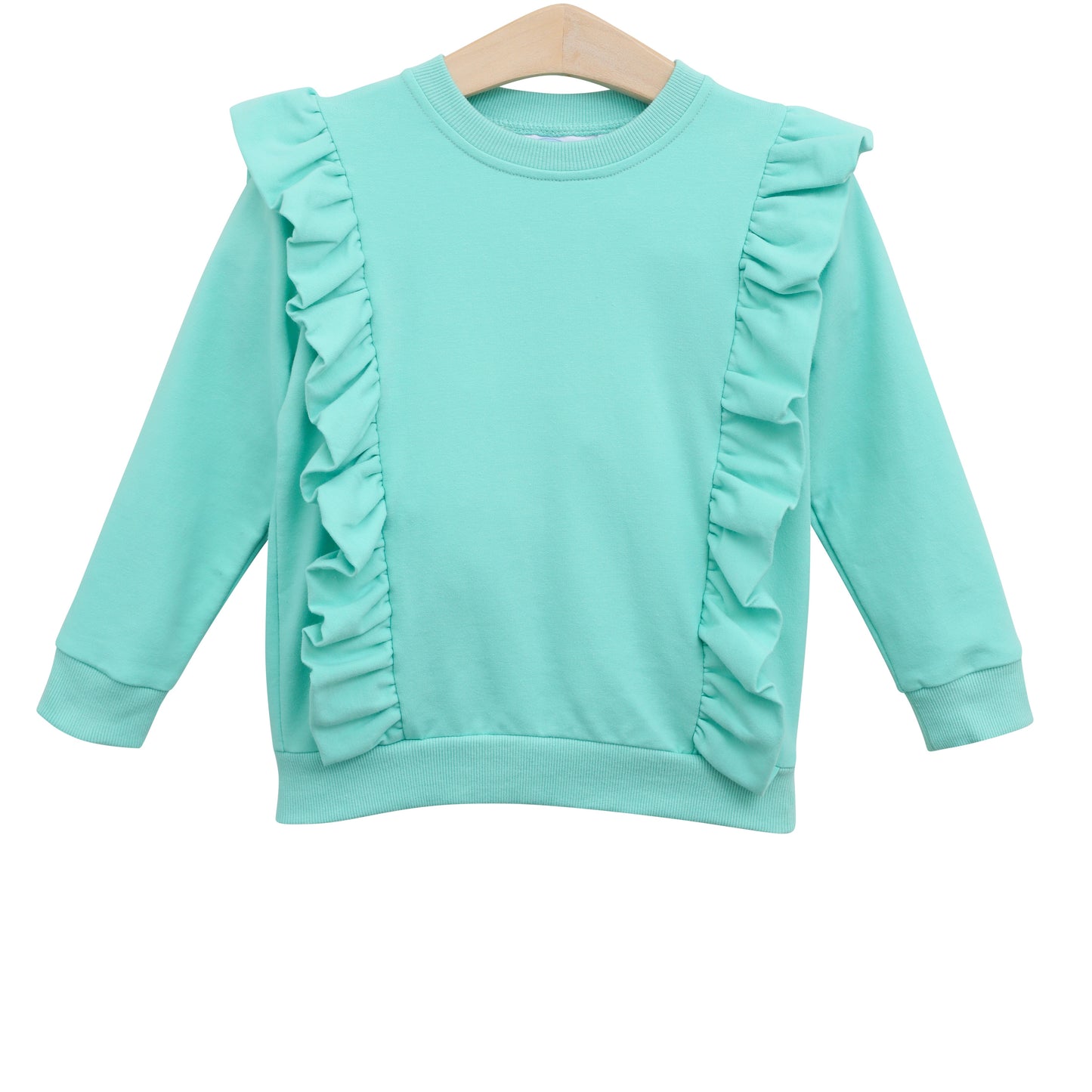 Laura Ruffle Pullover -Mint by Trotter Street Kids