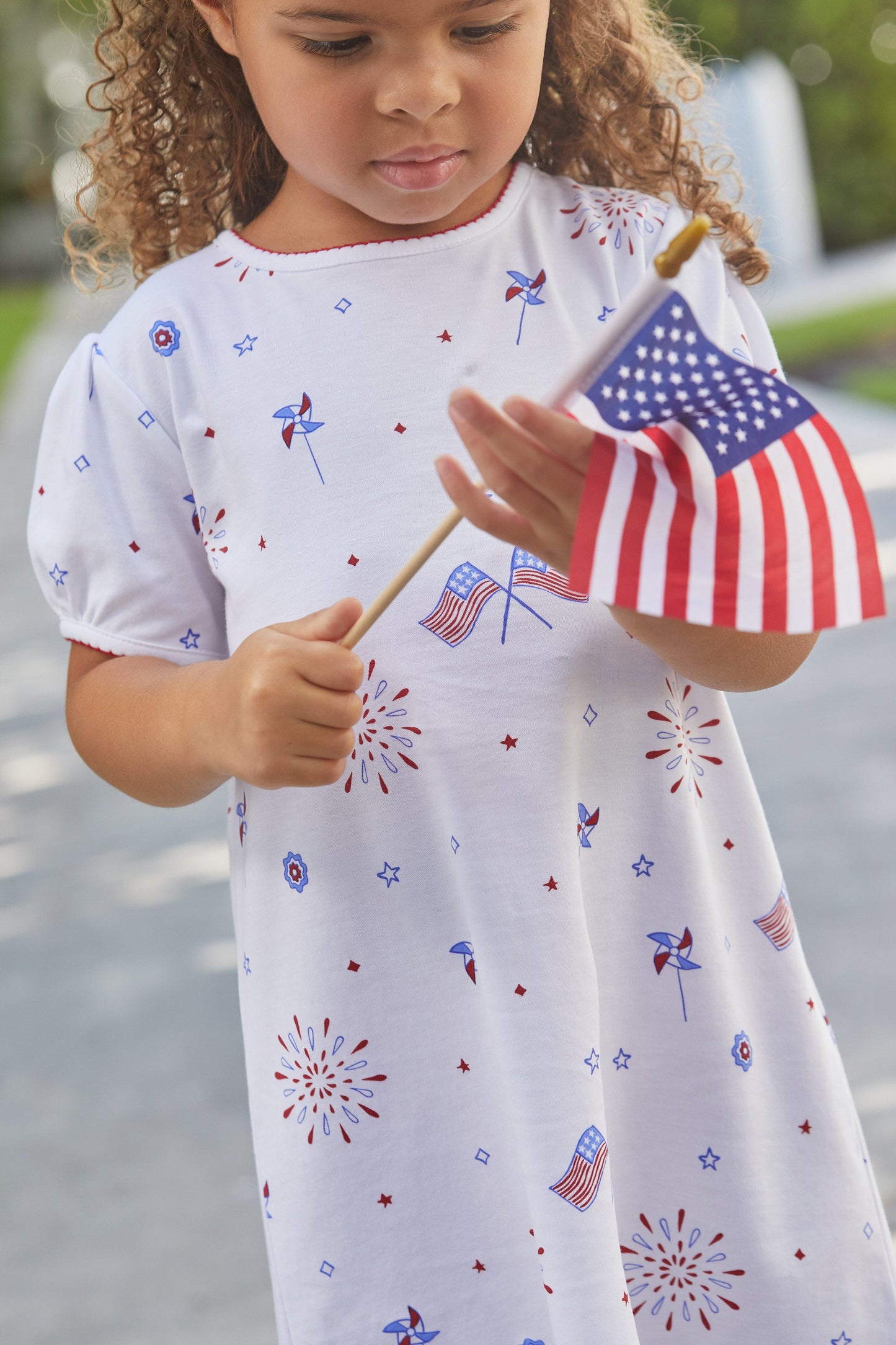 Printed Tee Shirt Dress -Flags by Little English