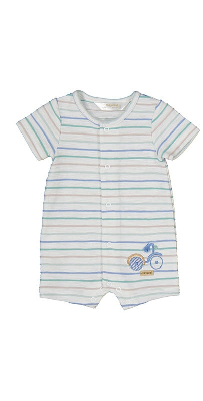 Jade Stripe Bicycle Short Romper by Mayoral