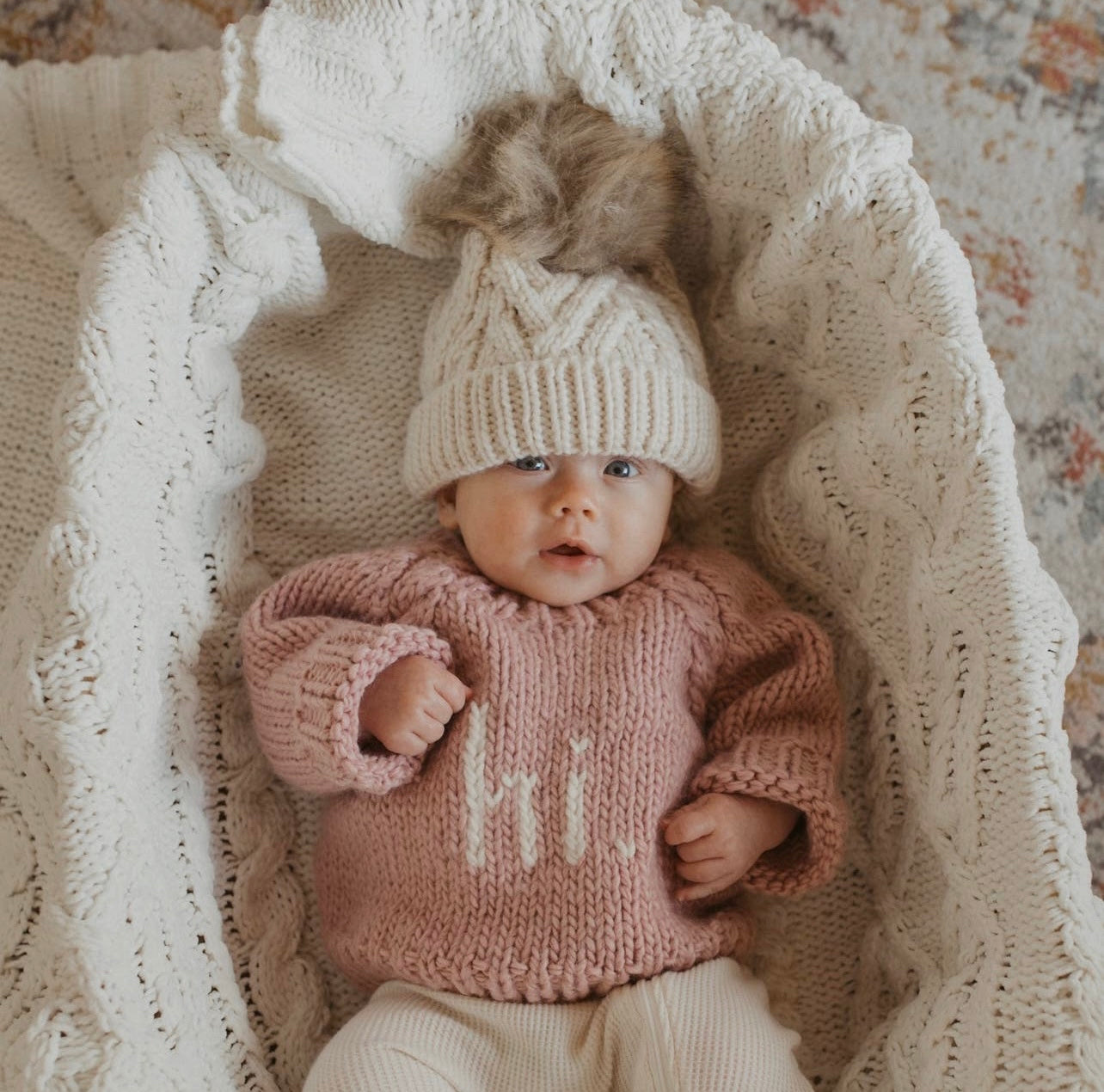Hi. Rosy Crewneck Knit Sweater
