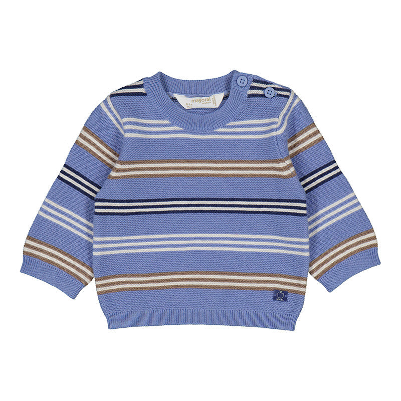 Blue Khaki Stripe Knit Sweater by Mayoral