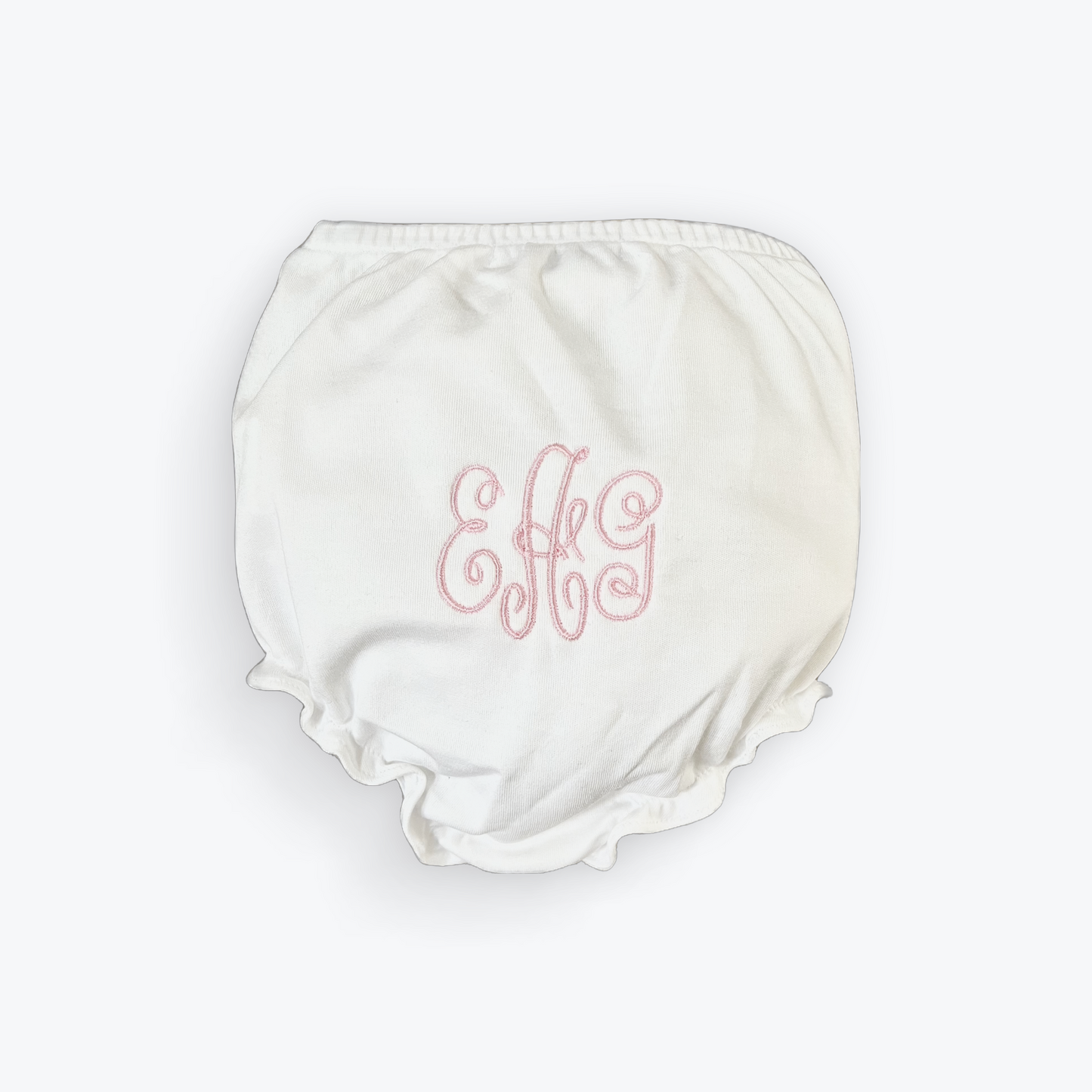 Monogrammed Pima Cotton Baby Bloomer by Cute as Buttons
