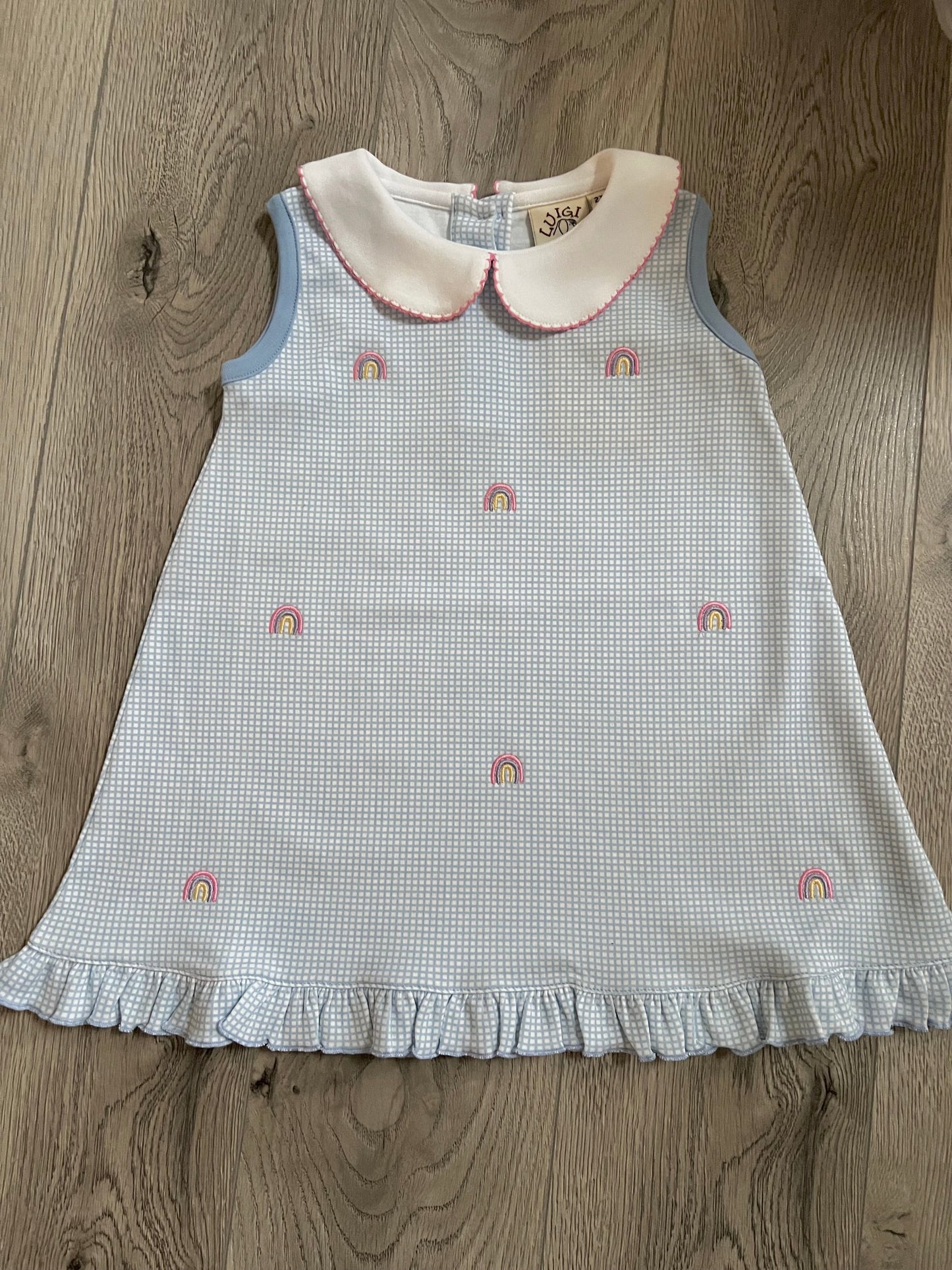 Sleeveless Ruffle Dress-Rainbows by Luigi Kids
