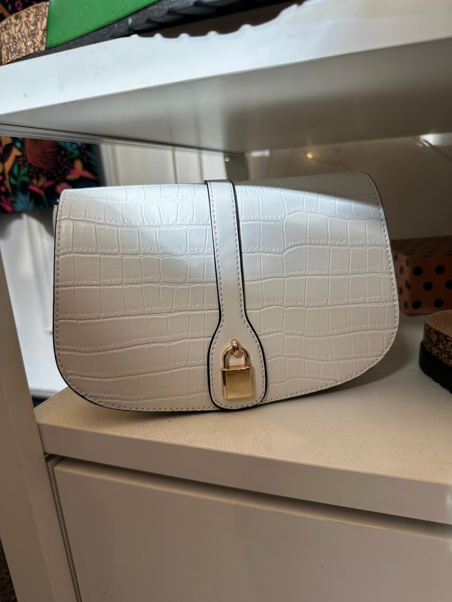 Croc Satchel with Long Strap