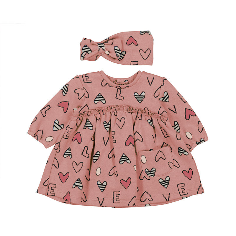 Pink Love Dress with Headband by Mayoral