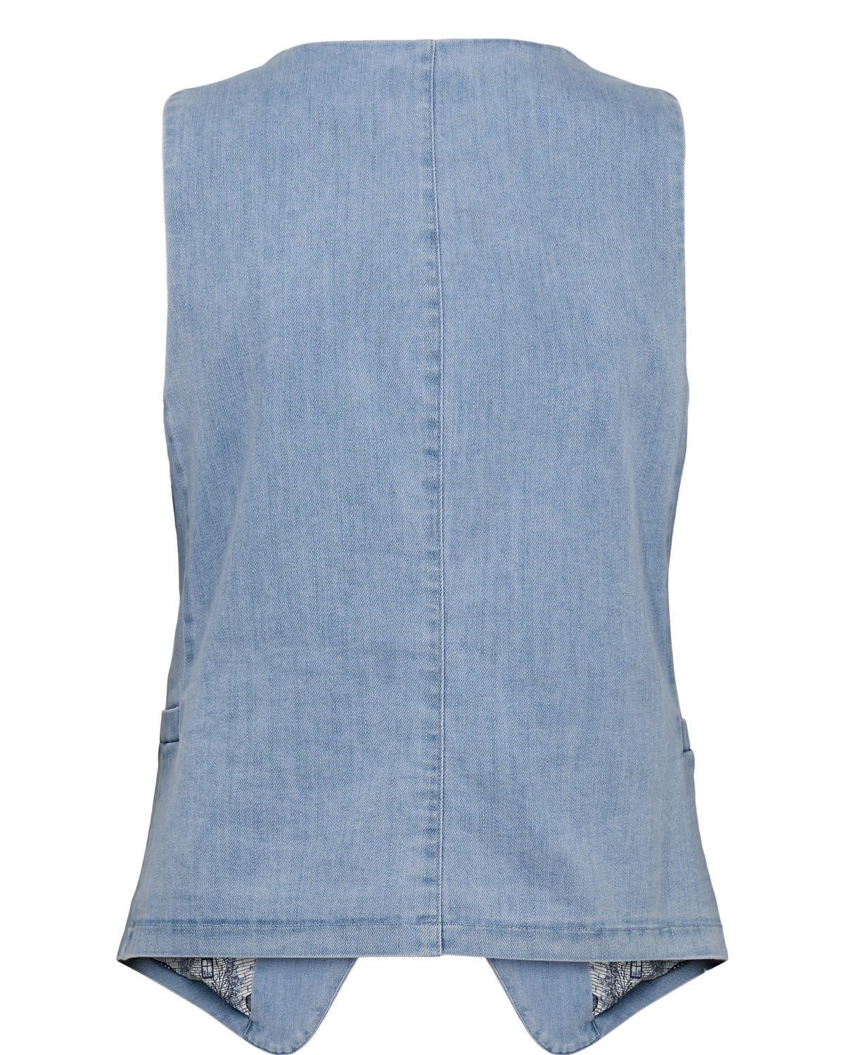 NUALETTA VEST - Light Denim Button Waistcoat