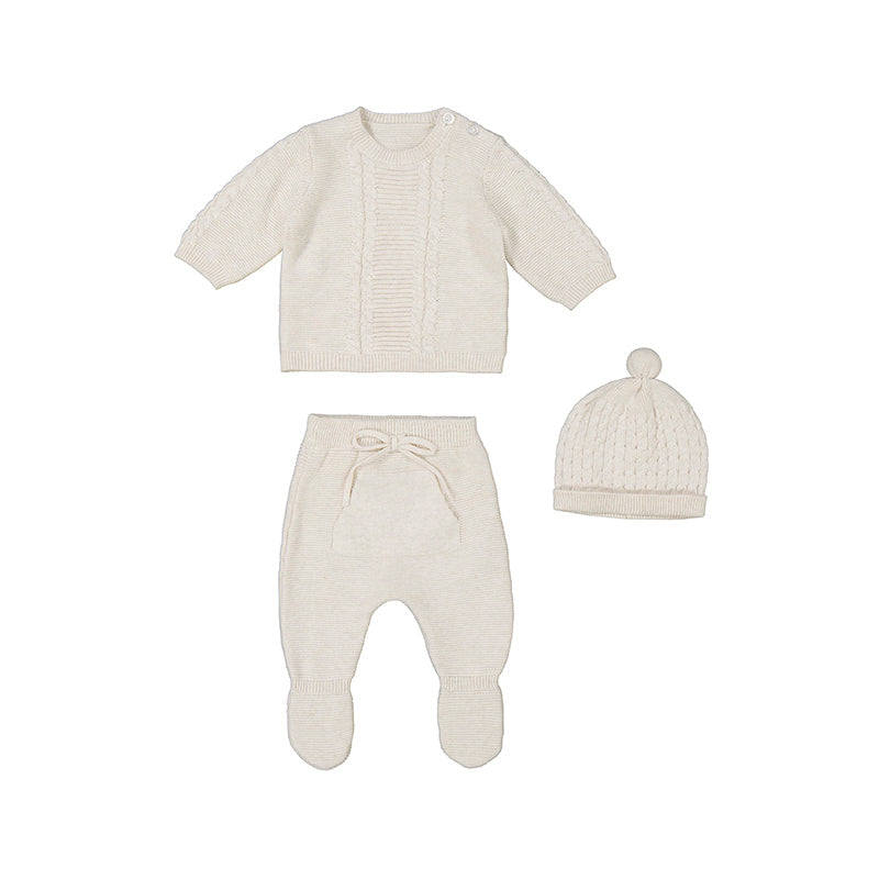 Cream Knit 3 piece Set by Mayoral