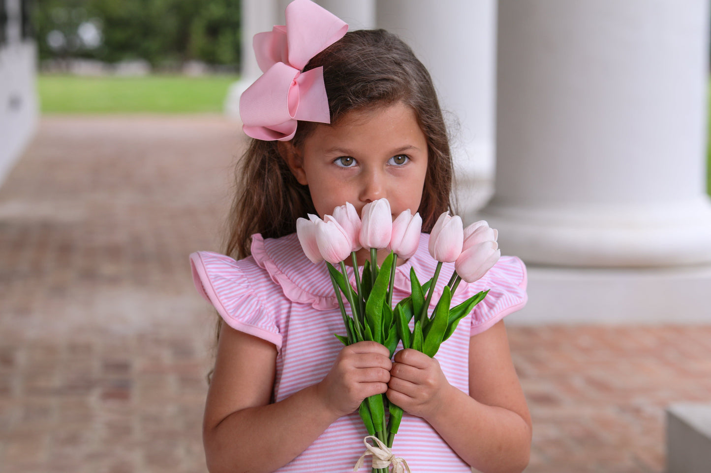 Camilla Dress Light Pink Stripe by Trotter Street Kids