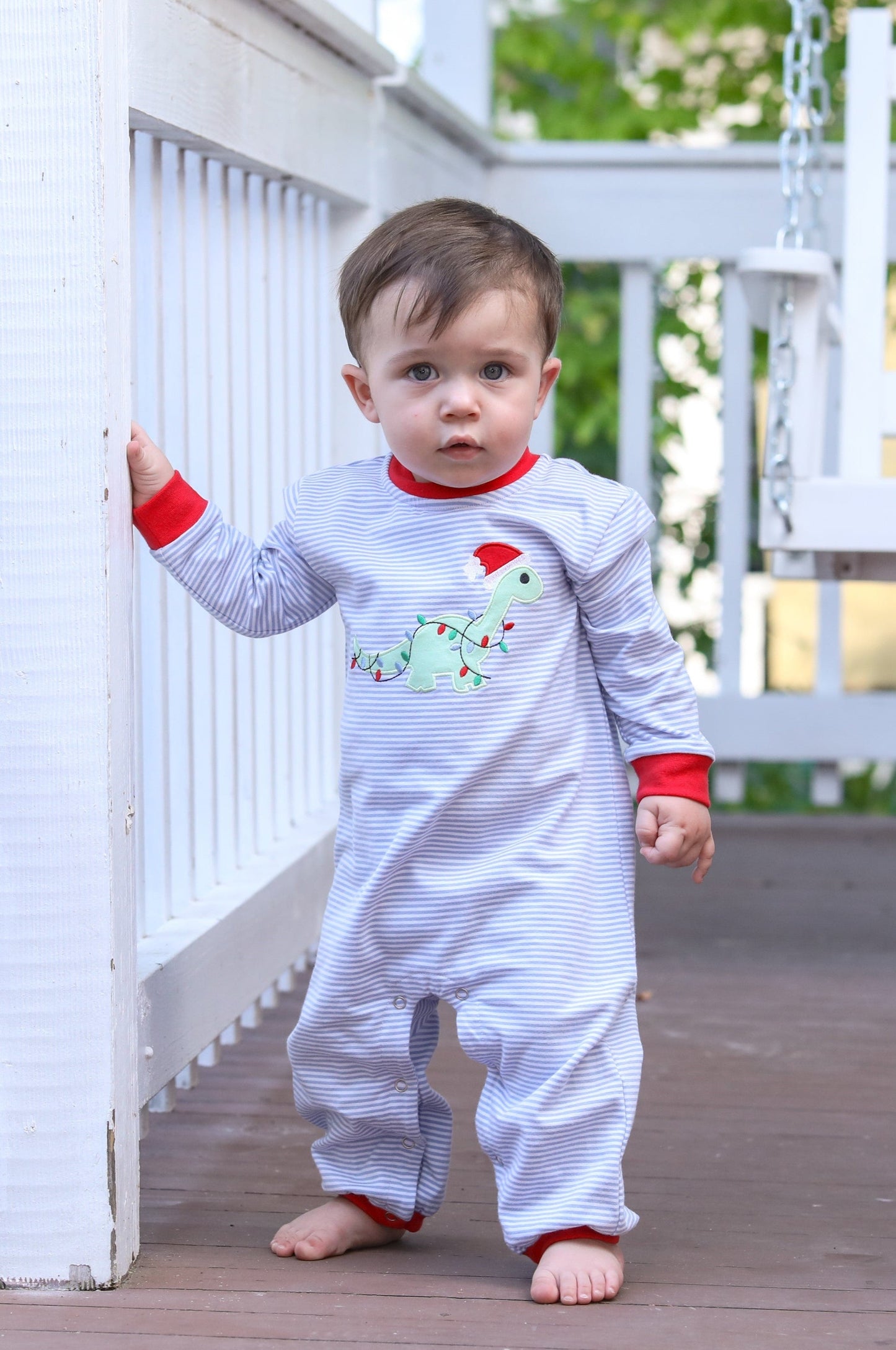 Christmas Dino Romper by Trotter Street Kids