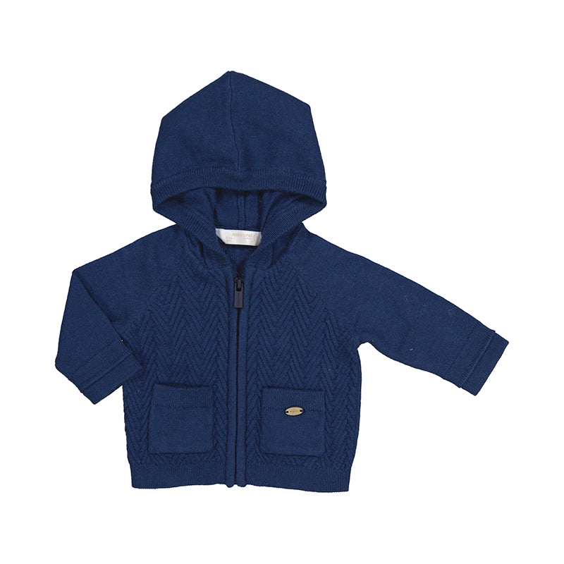 Blueberry Jacquard Zip Up Sweater by Mayoral