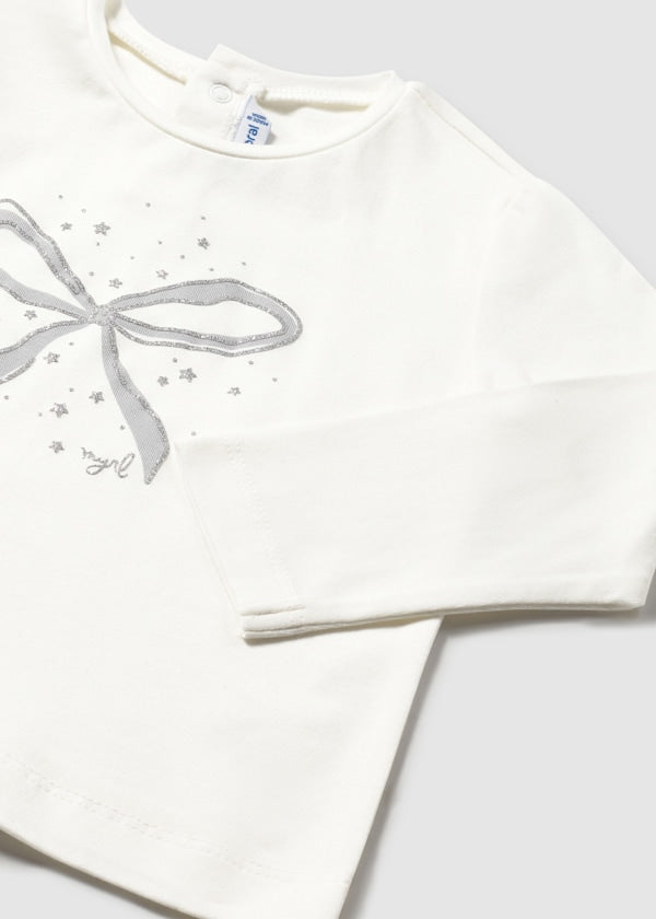 Long Sleeve Silver Bow Shirt by Mayoral