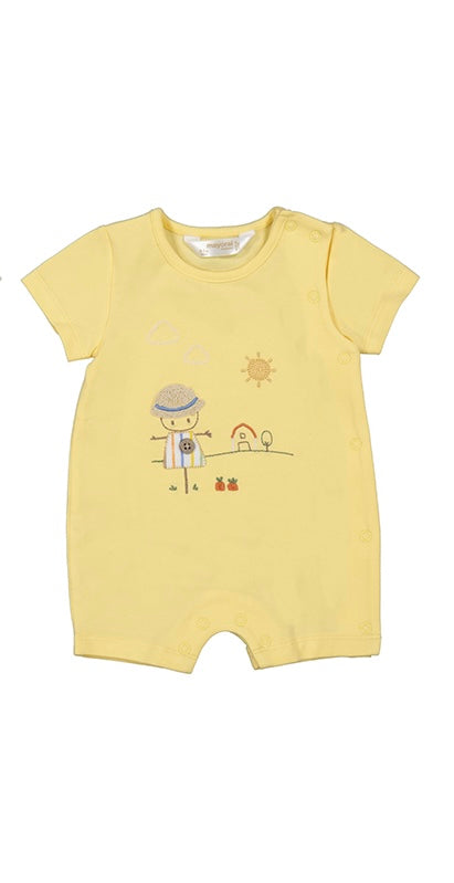 Yellow Sunny Short Romper by Mayoral