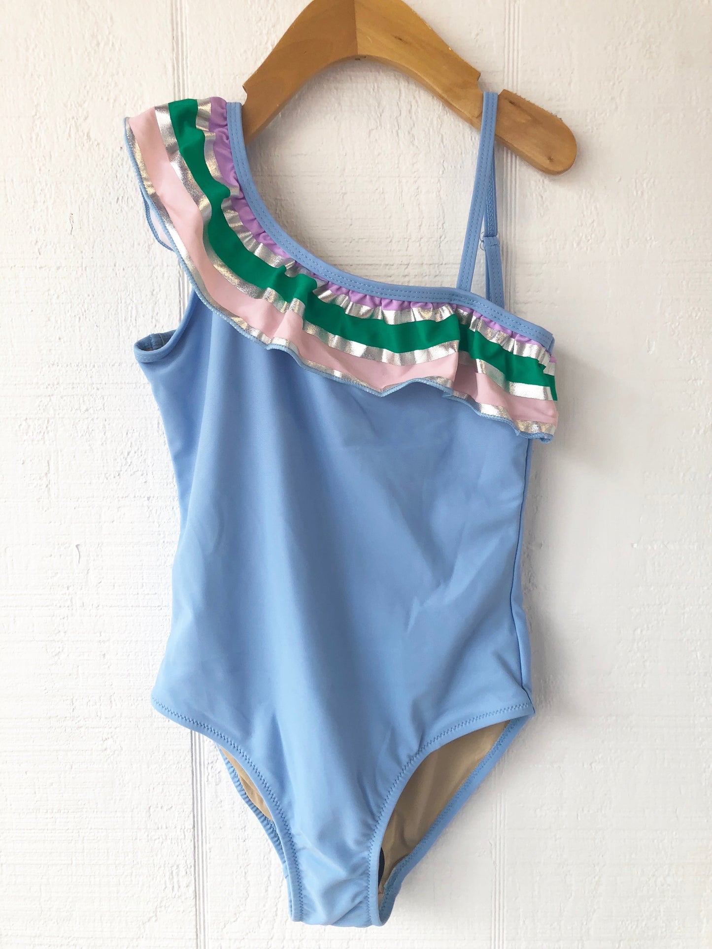 SC-Rainbow One Shoulder One piece