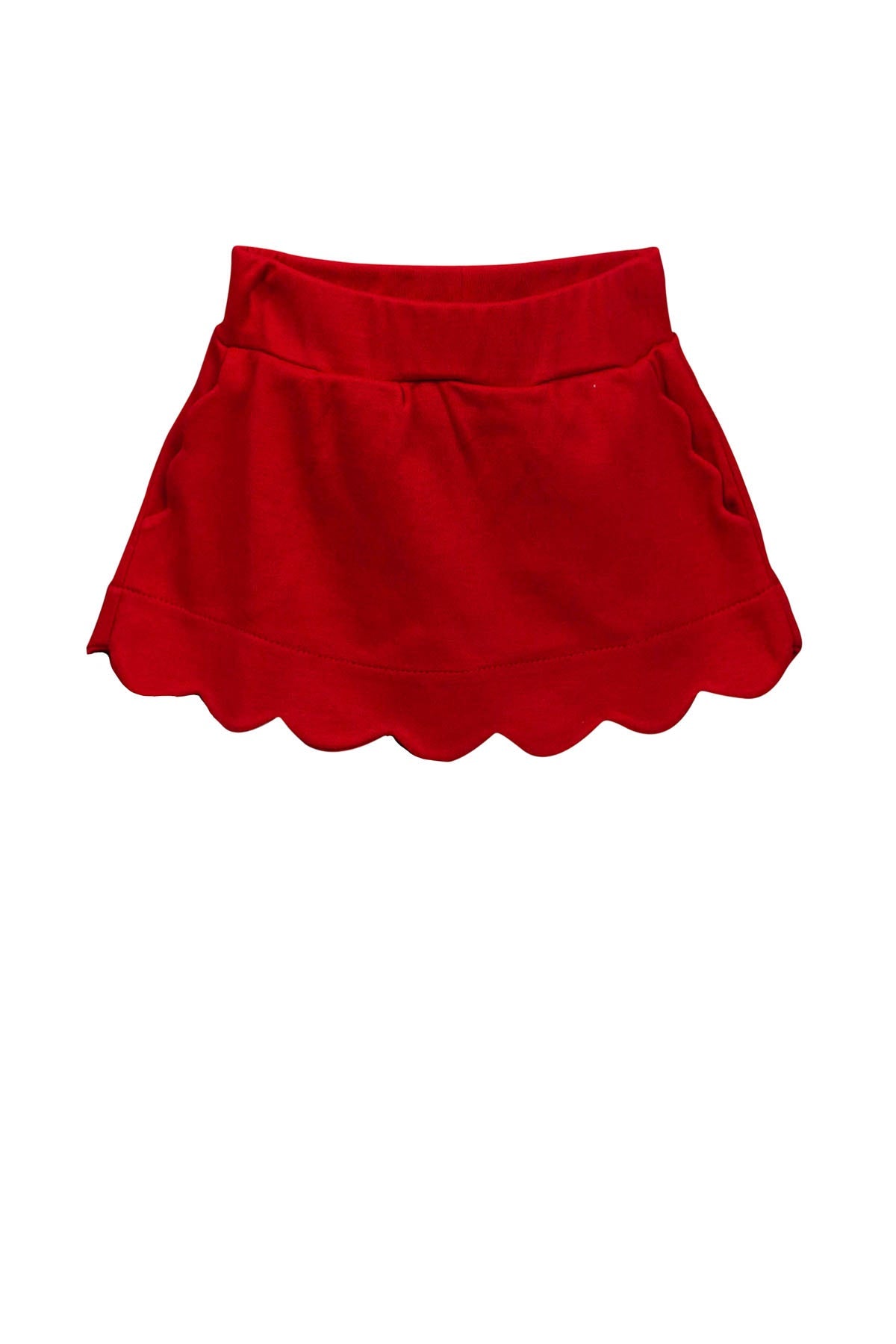 Red Pima Scallop Skort by the Proper Peony