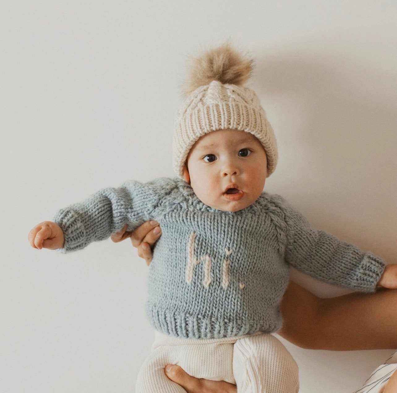Hi. Surf Blue Crewneck Knit Sweater