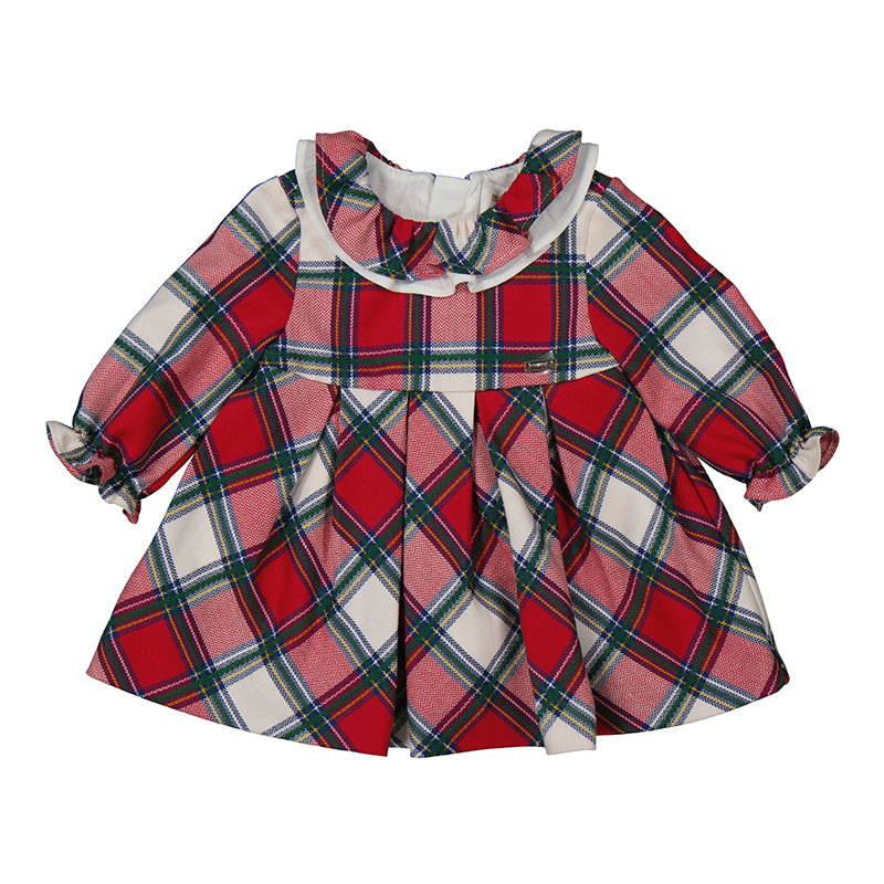 Long Sleeve Red Plaid Dress by Mayoral