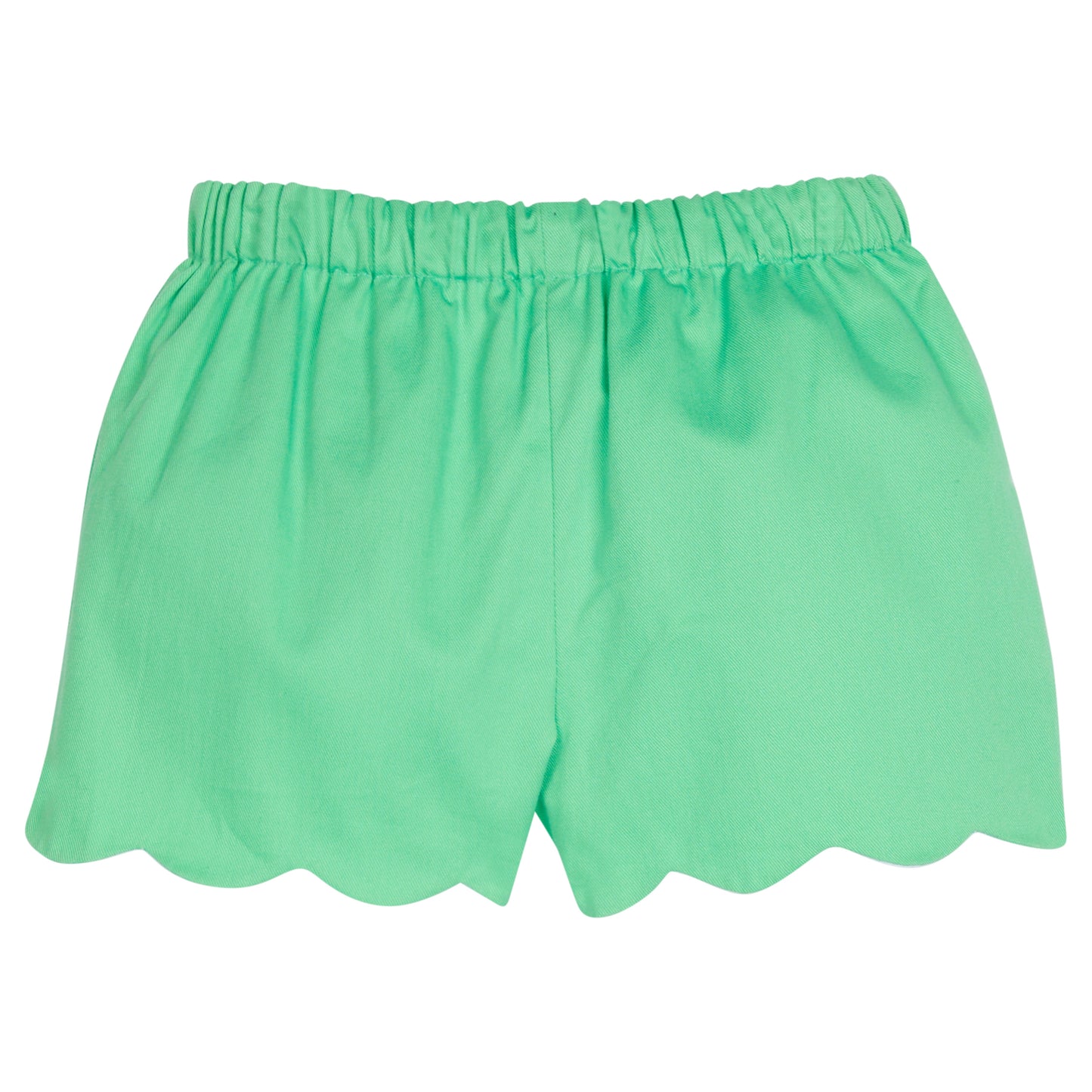 Green Twill Scallop Shorts by Little English