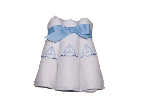 Sailboat Diaper Burp Set