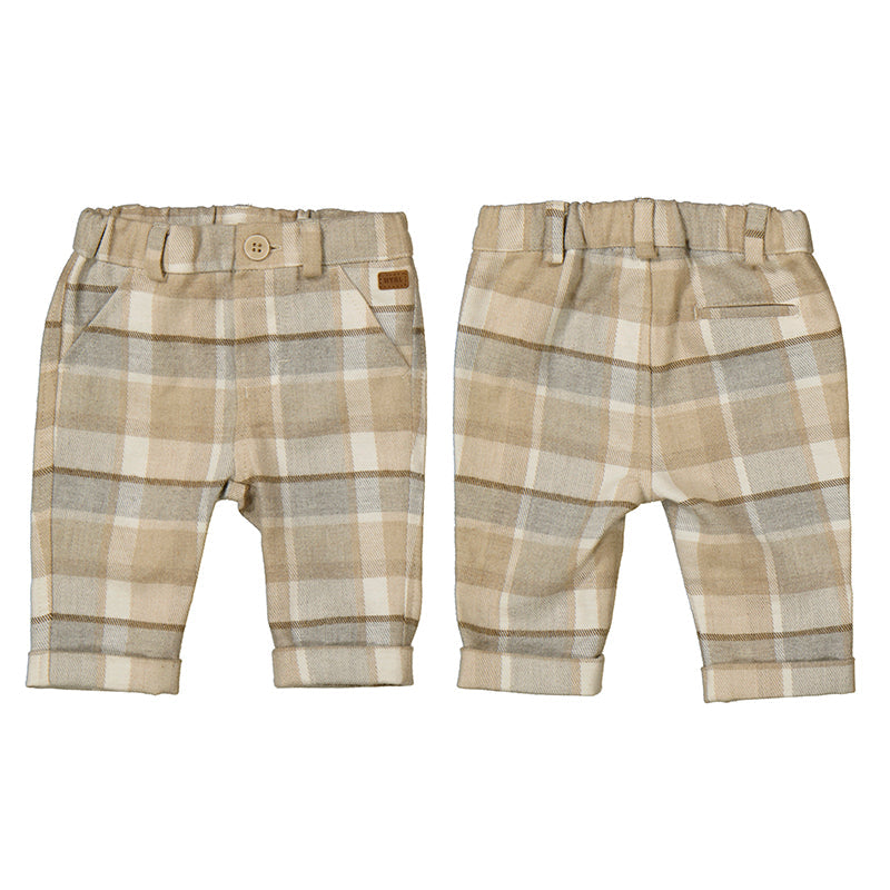 Walnut Plaid Baby Boy Trousers by Mayoral