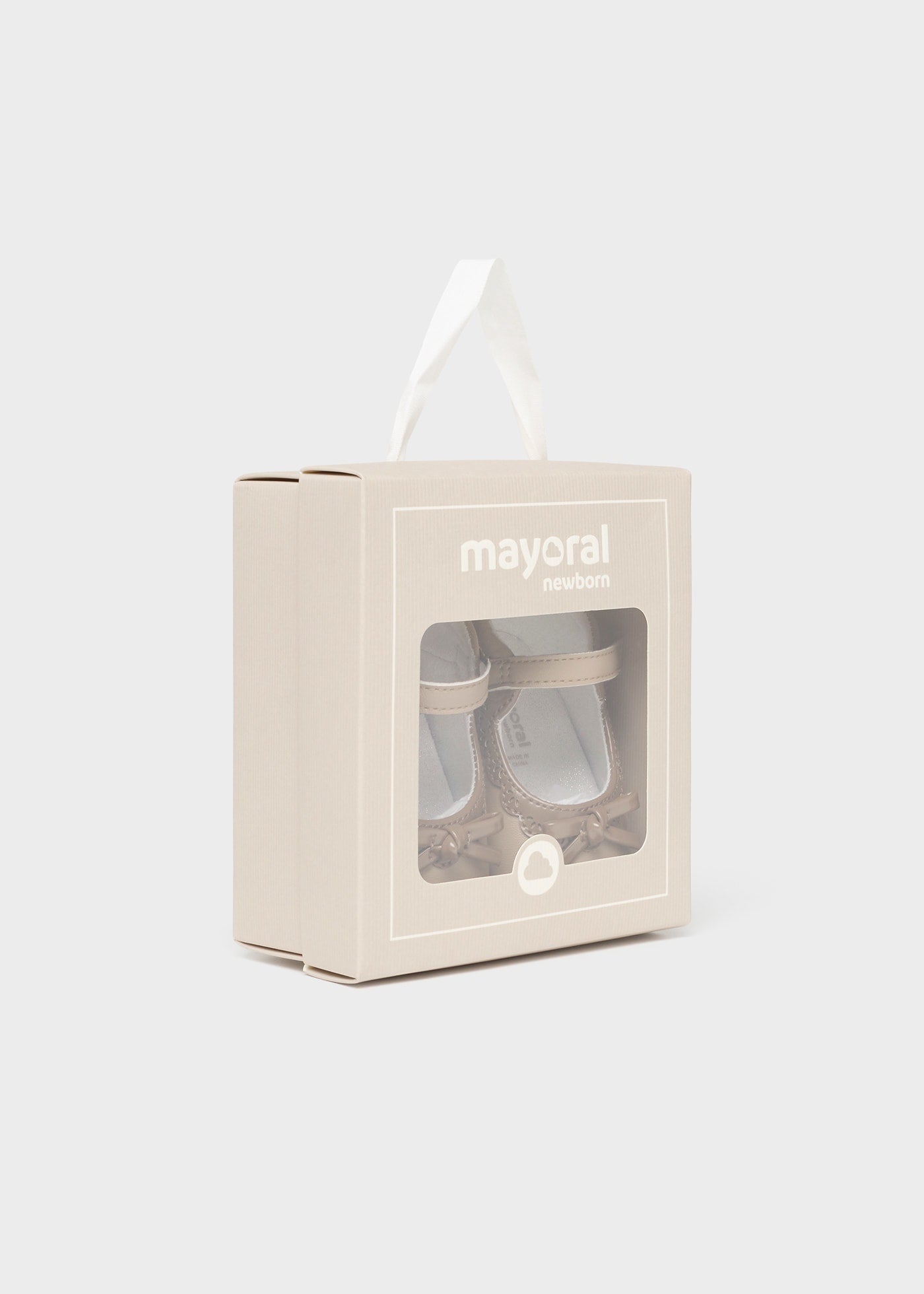 Bow Mary Jane Crib Shoes- Bark by Mayoral
