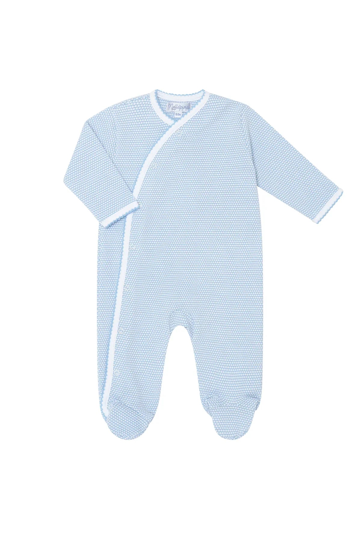 Bubble Cross Over Footie -Blue by Nella Pima