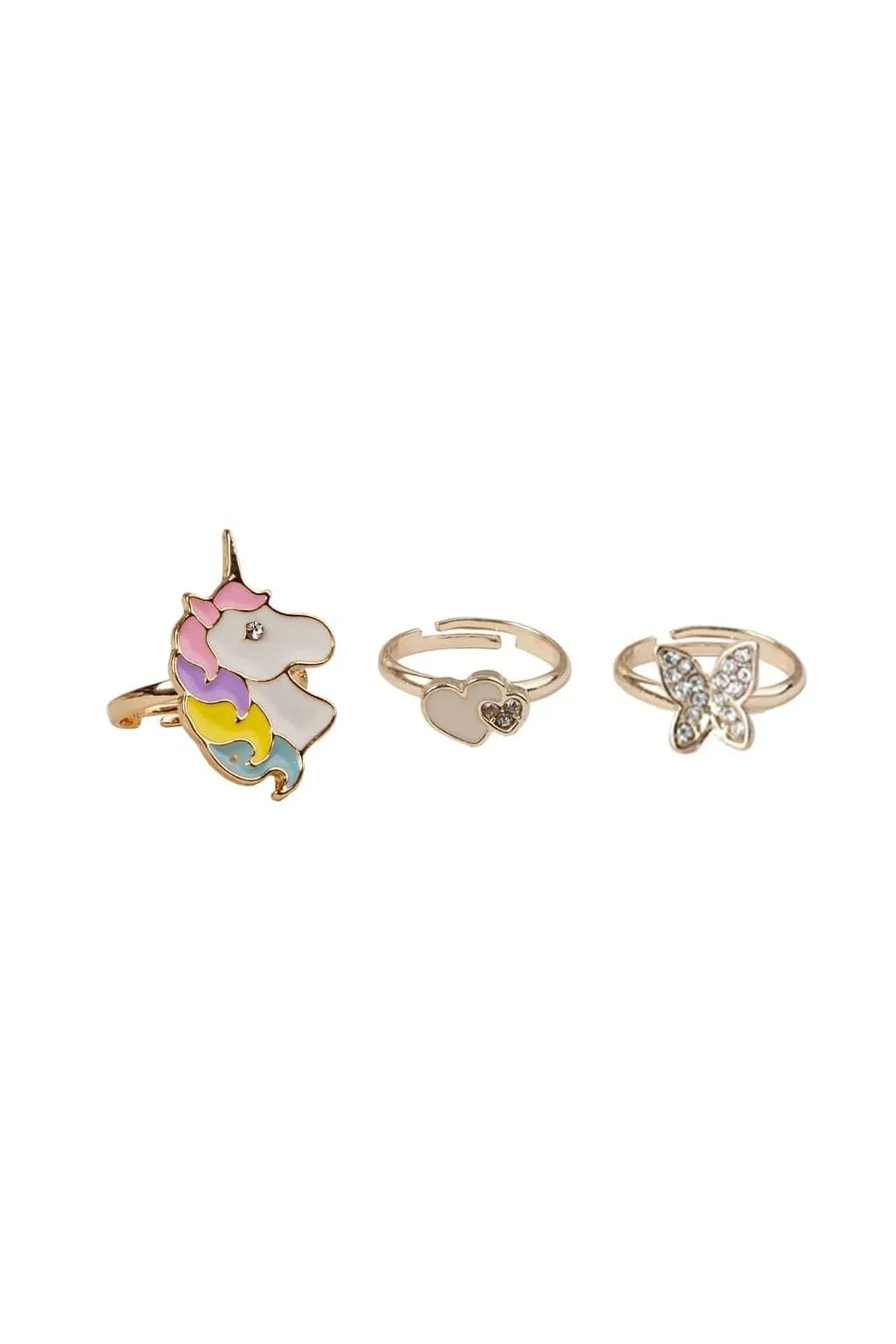 Butterfly and Unicorns Ring Set