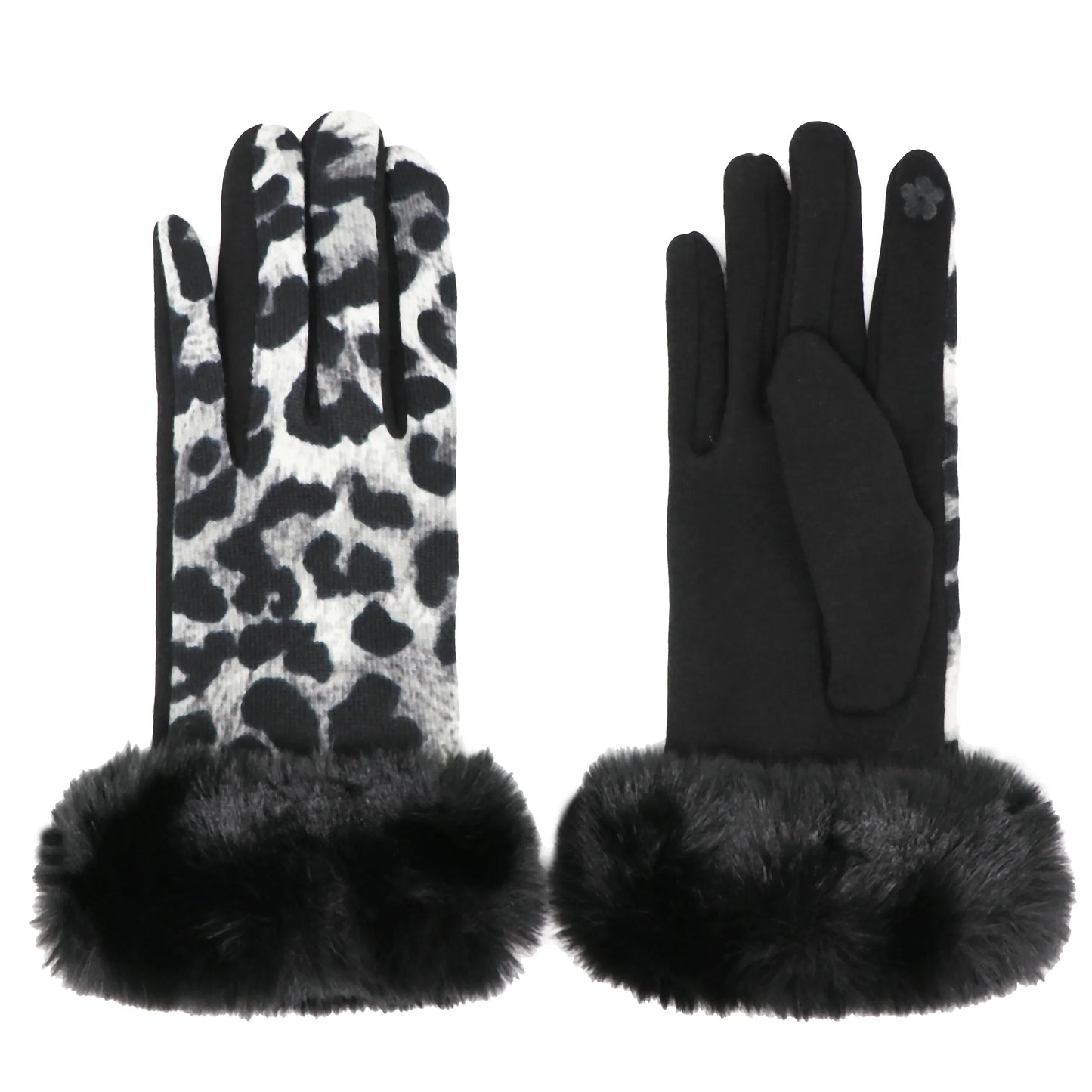 Leopard Faux Fur Gloves