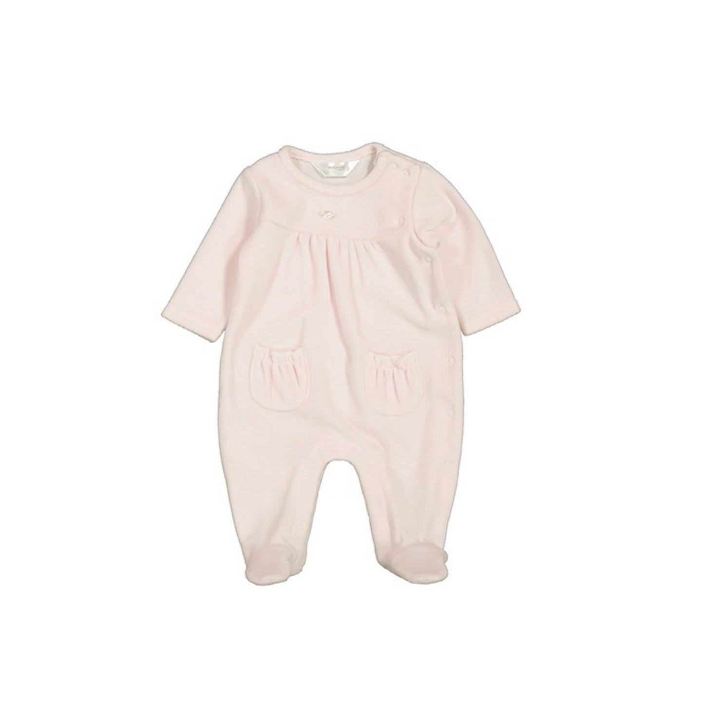 Pink Velour Footie by Mayoral