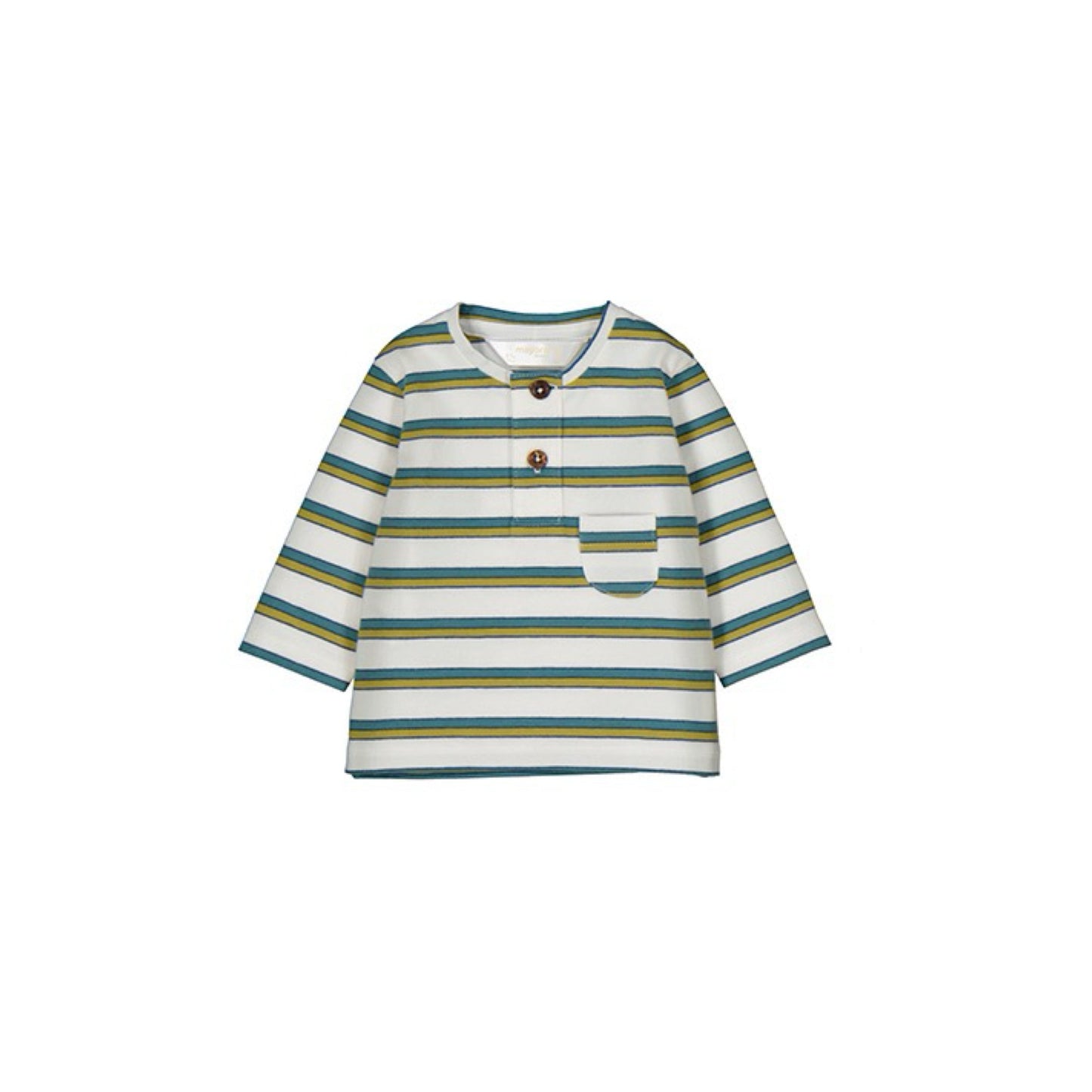 Long Sleeve Mustard/Teal Striped Shirt by Mayoral