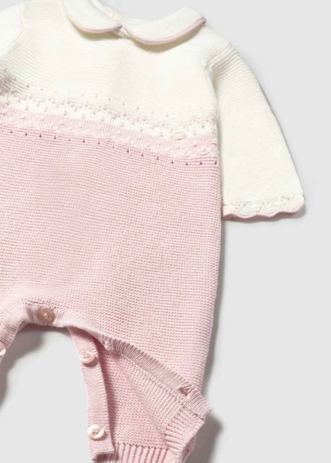 Pink/Cream Knit Romper by Mayoral