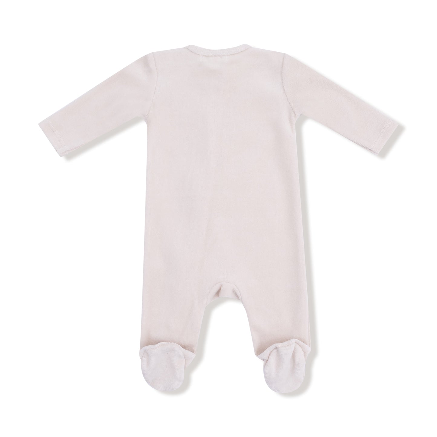 Oatmilk Velour Teddy Bear Footie (Newborn) by Angel Dear