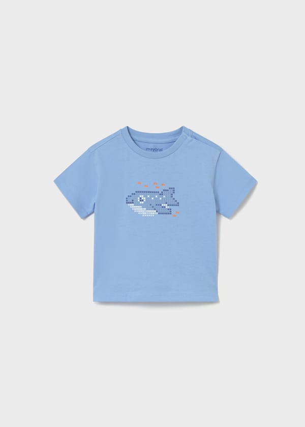 Blue Pixel Whale Tee for Boys by Mayoral