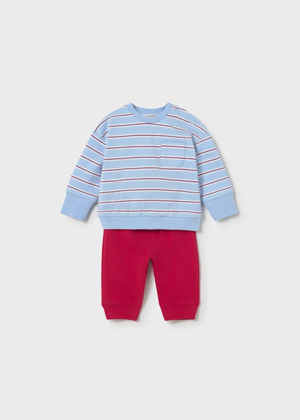 Blue & Red Stripe Jogger Set by Mayoral