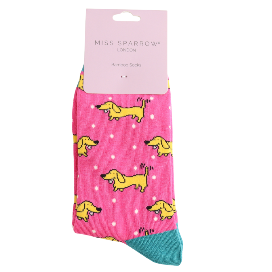 Doggy Socks Bamboo Socks Hot Pink