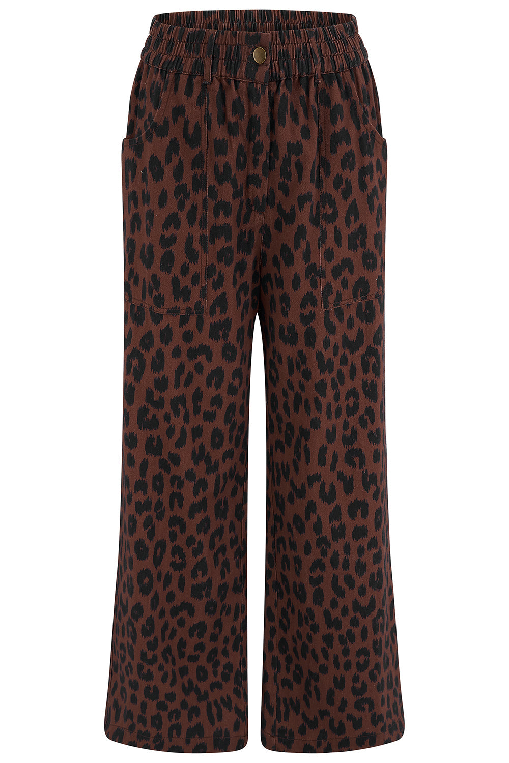 Nica Wide Leg Trousers - Rust/Navy, Ikat Leopard