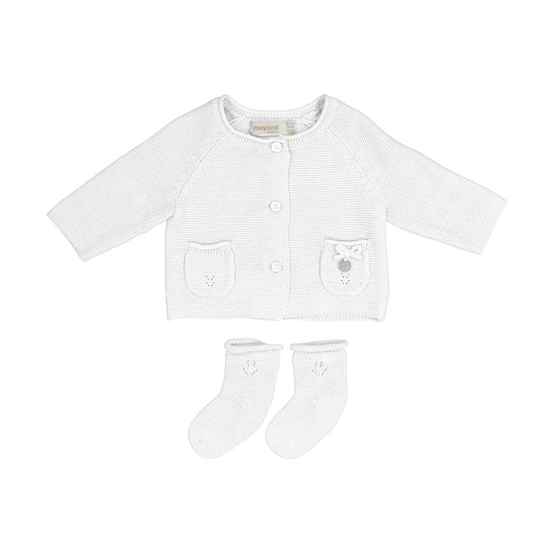 White Cardigan and sock set
