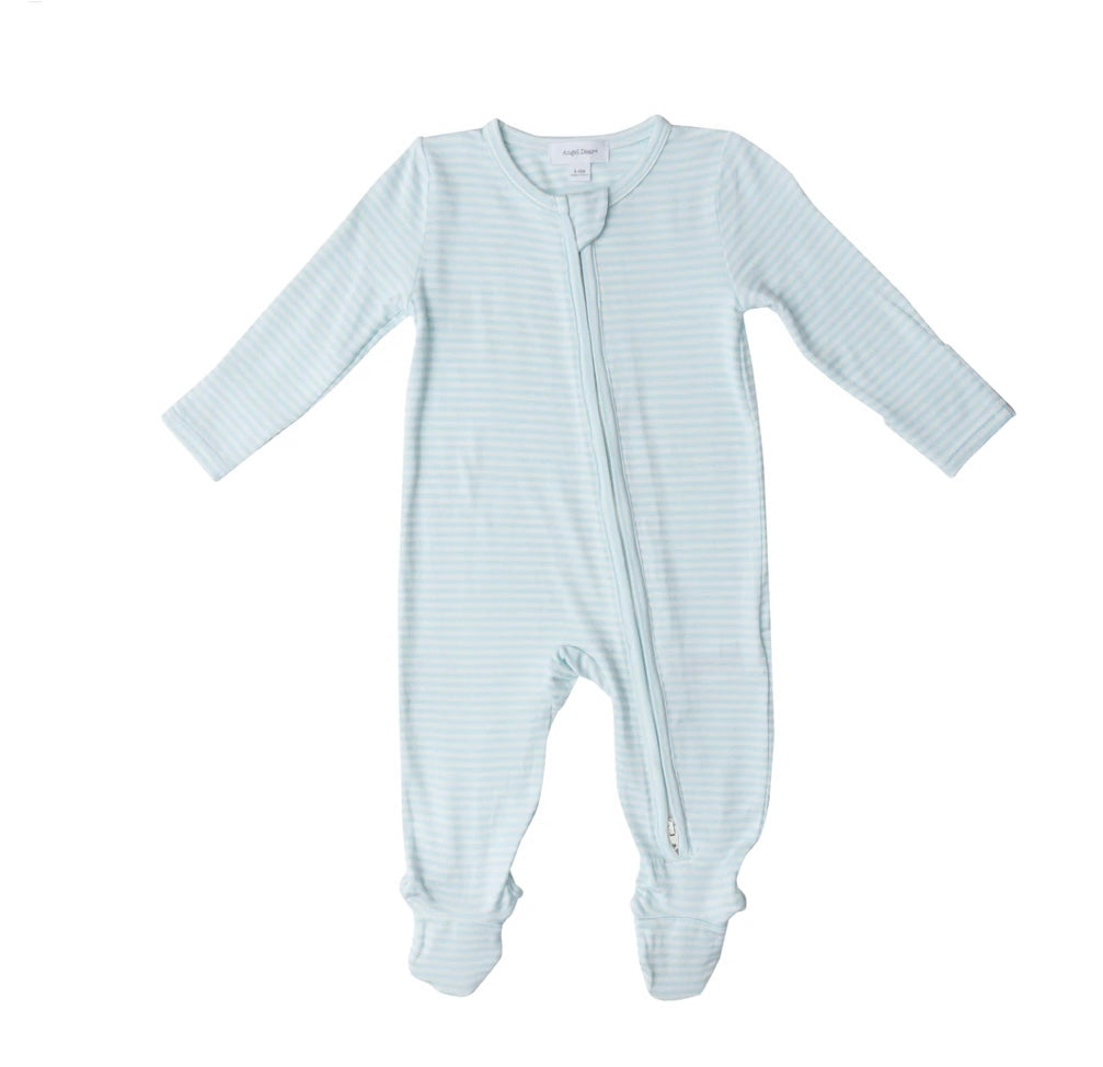 Blue Bunny Stripe Footie
