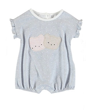 Grey & White Dot Hey There Short Romper